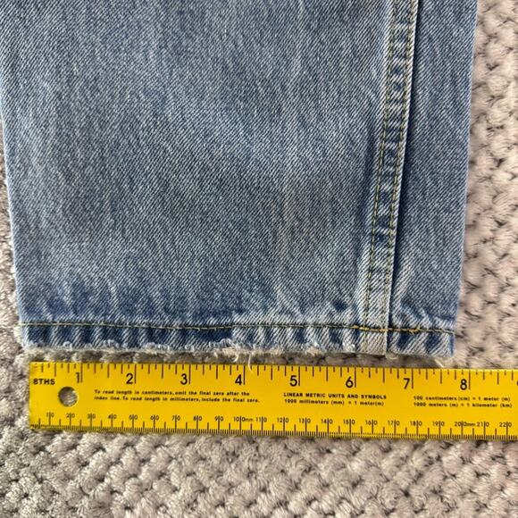 Zara Jeans Womens 4 Blue Medium Wash Cargo Carpenter Straight Legh High Rise - Picture 13 of 13